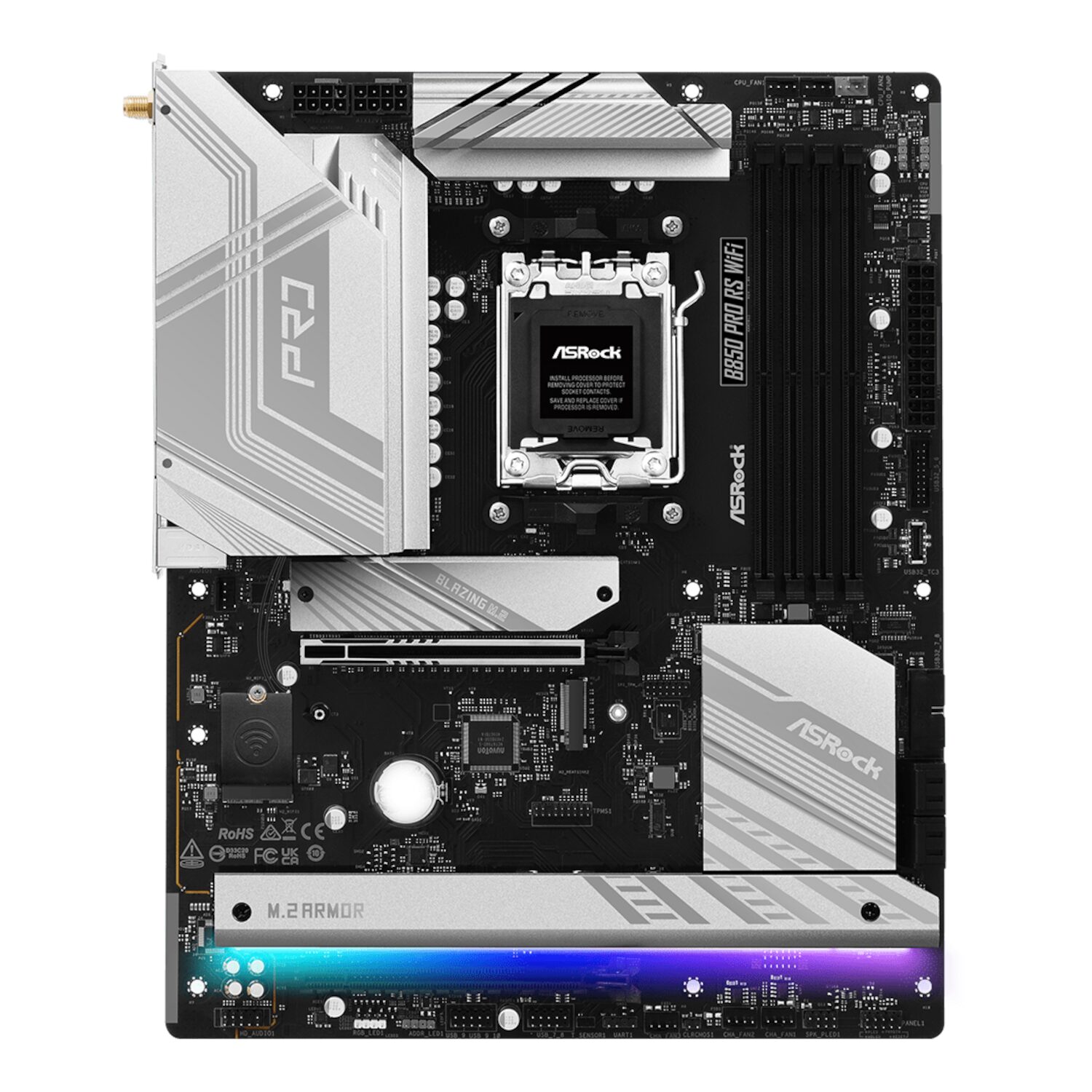 ASRock B850 Pro RS Wi-Fi ATX Motherboard (AMD AM5, DDR5, PCIe 5.0) - Image 2