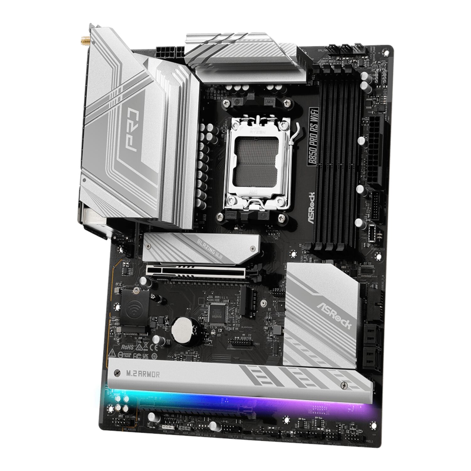 ASRock B850 Pro RS Wi-Fi ATX Motherboard (AMD AM5, DDR5, PCIe 5.0) - Image 4