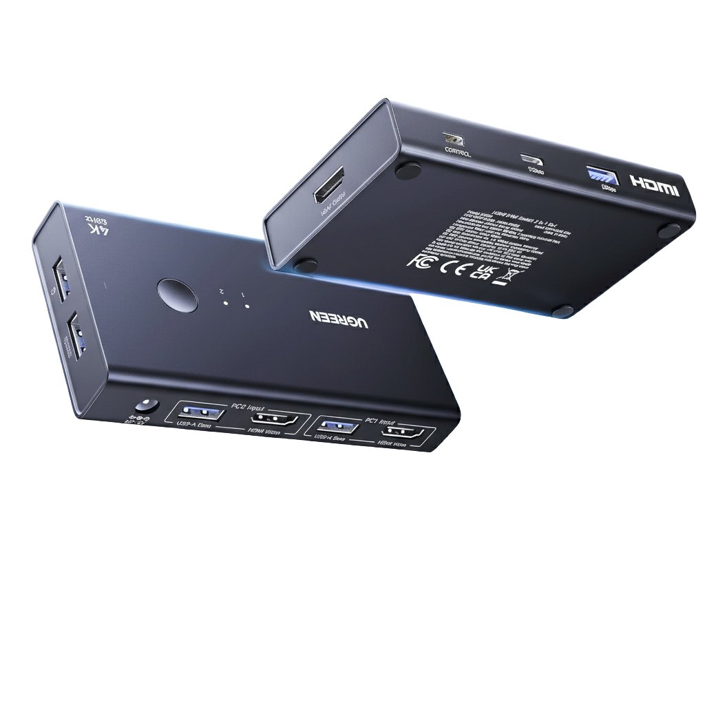 UGreen 2-In-1 HDMI KVM Switch 4 USB Ports 4K@60Hz–Black - Image 2
