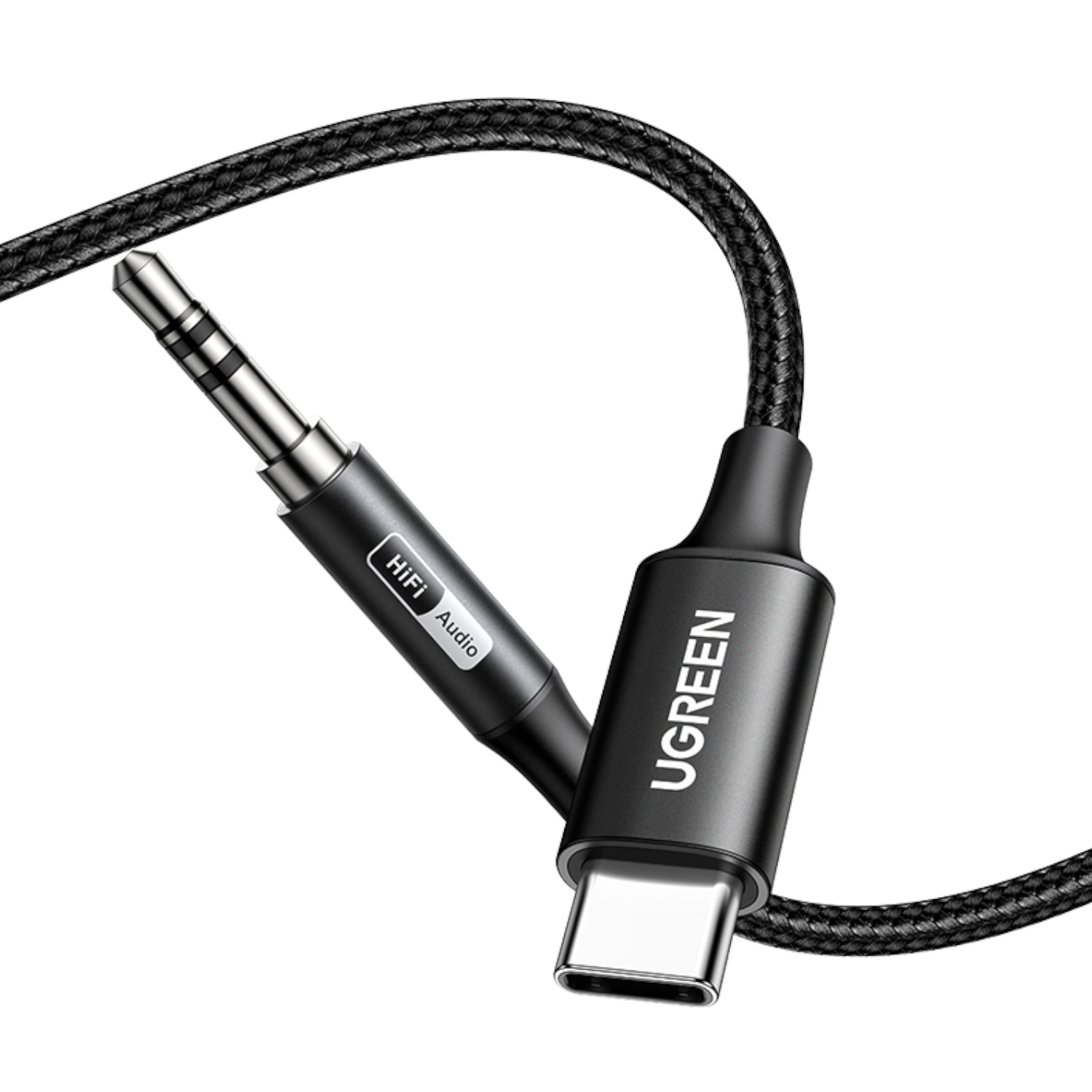 UGREEN USB Type-C to 3.5mm AUX Audio Cable 1M - Black - Image 2