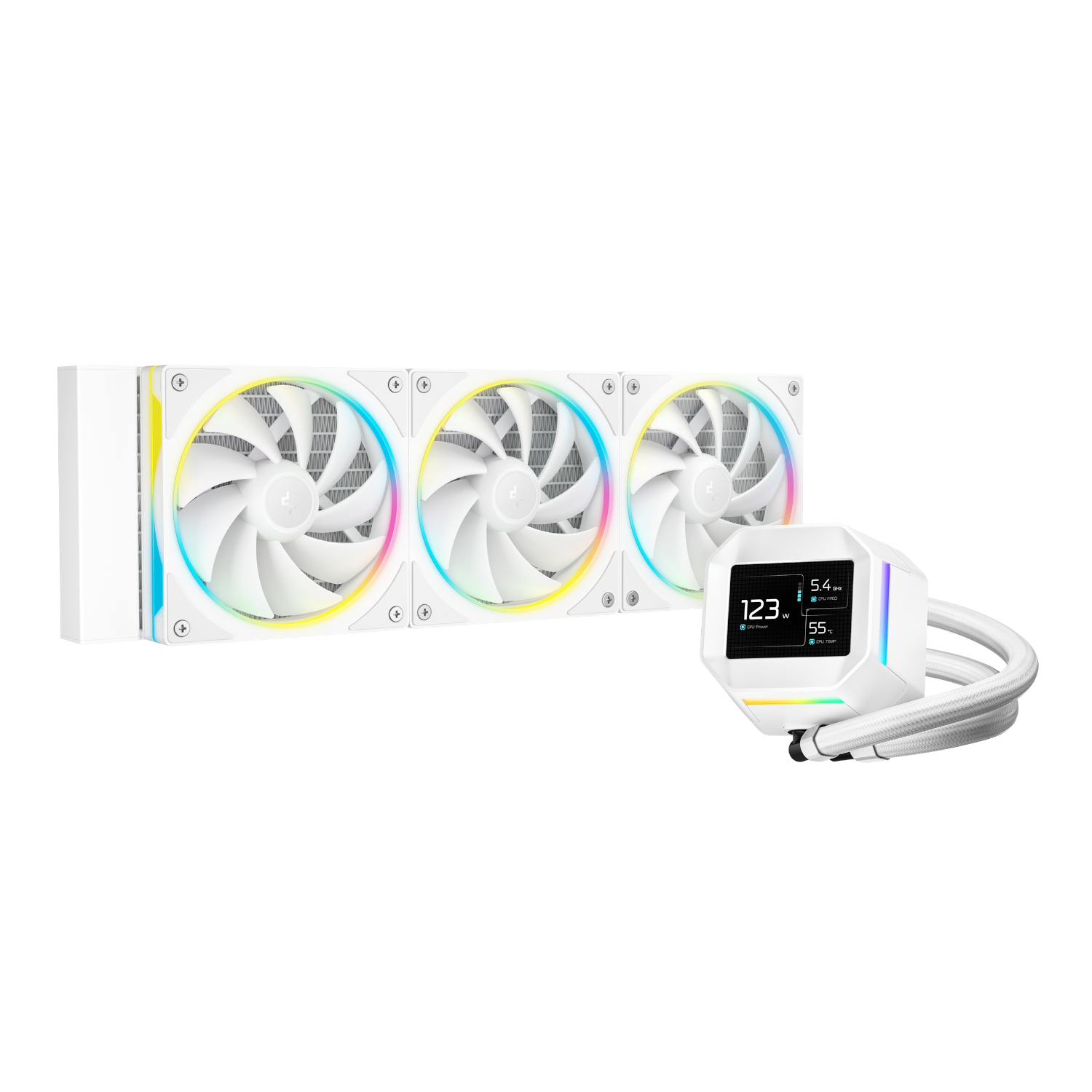 DeepCool LM360 ARGB 360mm AIO CPU Liquid Cooler - White - Image 2